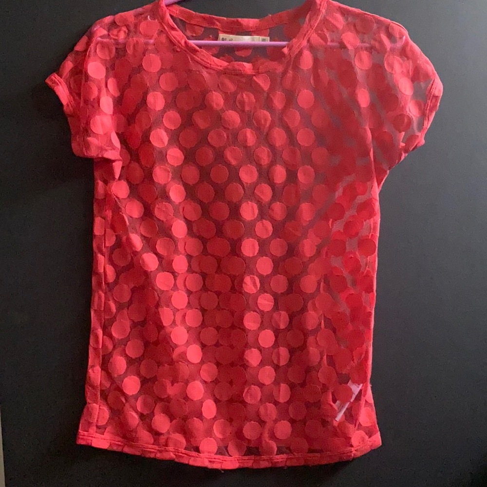 Worn once! Tulle polka dot shirt from Madewell
